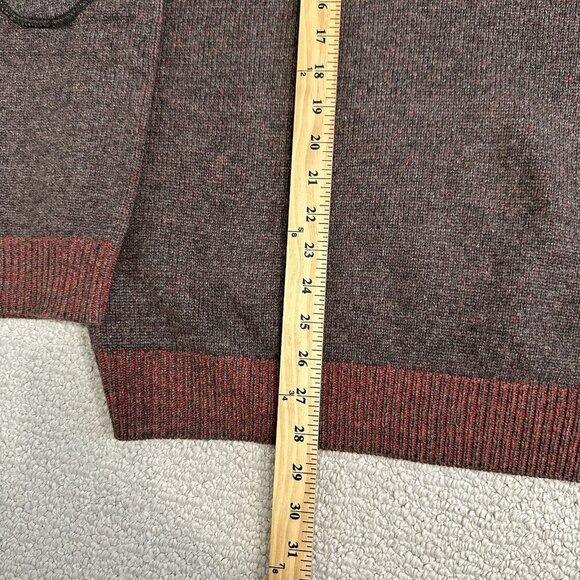 James Tattersall Pullover Sweater 1/4 Zip Brown Wool Blend Size XL - Picture 6 of 8